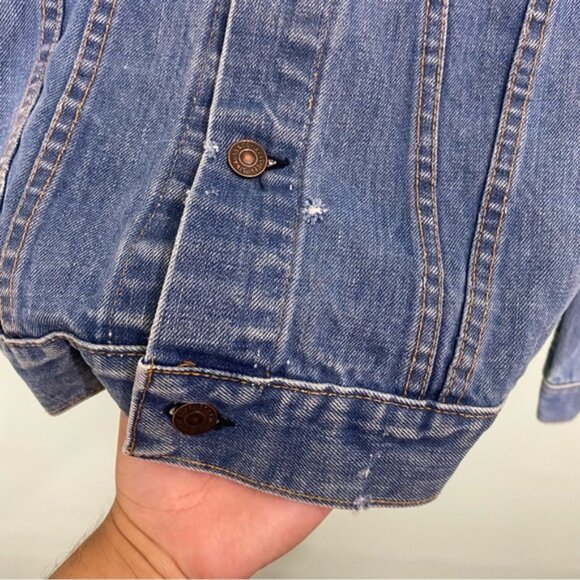 Levi’s Custom Aztec Native Embroidery Jeans Jacket Eagle Sz Small‎ - Picture 6 of 8